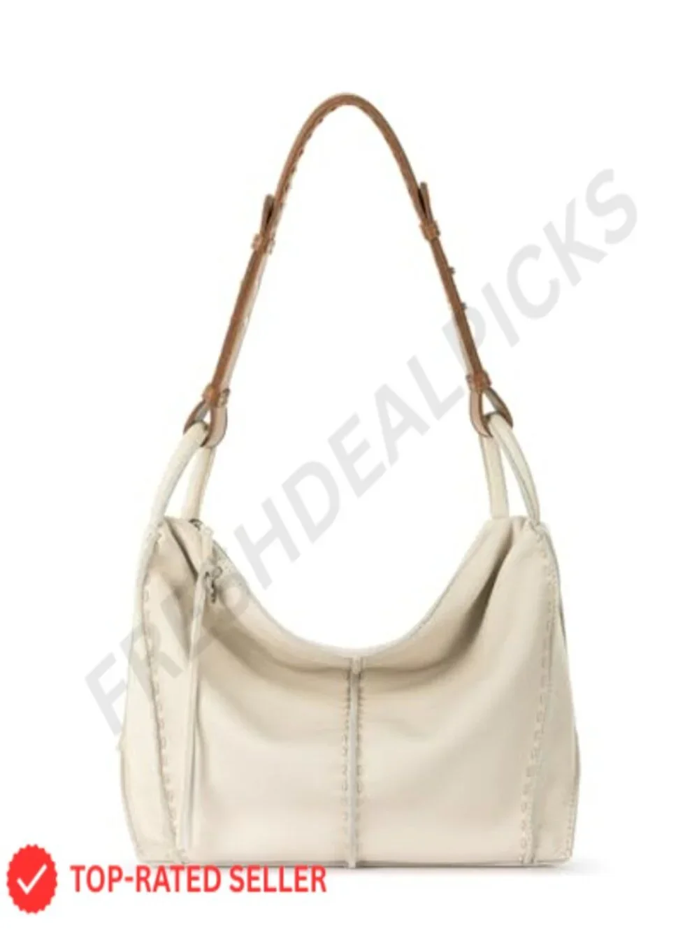 Large Leather Hobo Purse with Zipper Pocket Shoulder Bag Travel Handbag